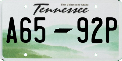 TN license plate A6592P