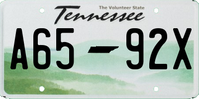 TN license plate A6592X