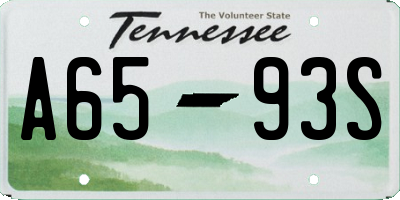 TN license plate A6593S