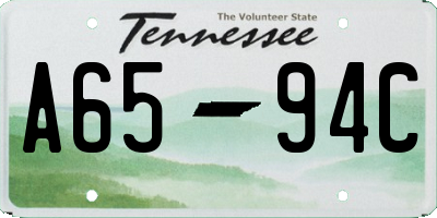 TN license plate A6594C