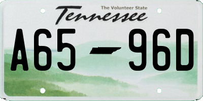 TN license plate A6596D