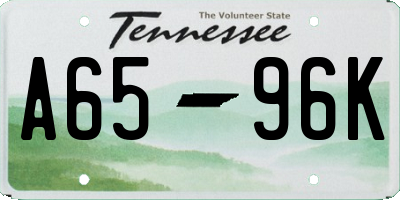 TN license plate A6596K