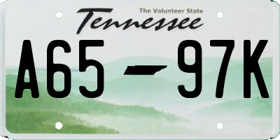 TN license plate A6597K