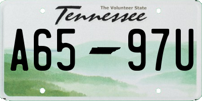 TN license plate A6597U