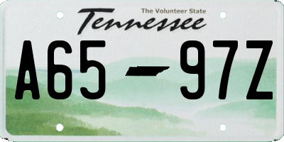 TN license plate A6597Z