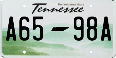 TN license plate A6598A