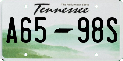 TN license plate A6598S