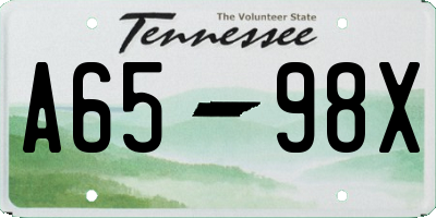 TN license plate A6598X