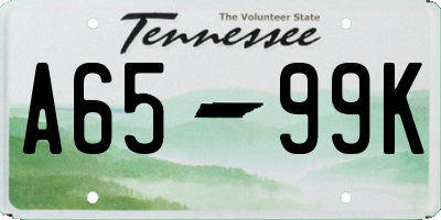 TN license plate A6599K