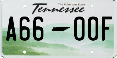 TN license plate A6600F