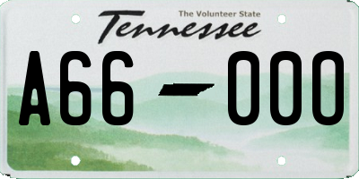 TN license plate A6600O