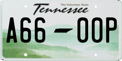 TN license plate A6600P