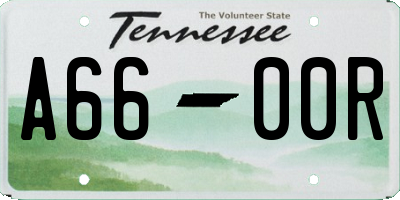 TN license plate A6600R