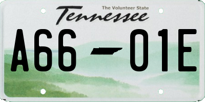 TN license plate A6601E