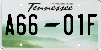 TN license plate A6601F