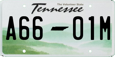 TN license plate A6601M
