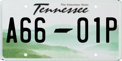 TN license plate A6601P