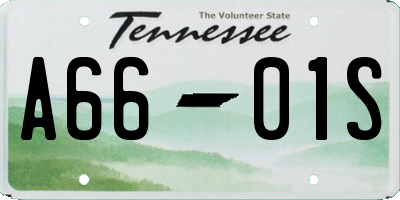 TN license plate A6601S