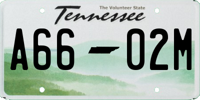 TN license plate A6602M