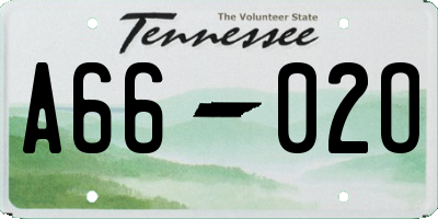 TN license plate A6602O