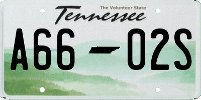 TN license plate A6602S