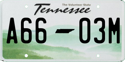 TN license plate A6603M