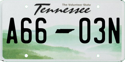 TN license plate A6603N