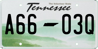 TN license plate A6603Q