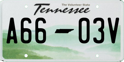 TN license plate A6603V