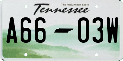 TN license plate A6603W