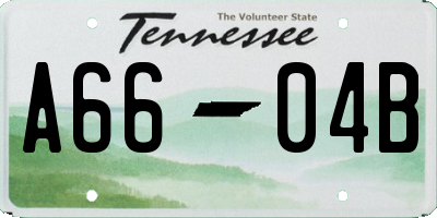 TN license plate A6604B