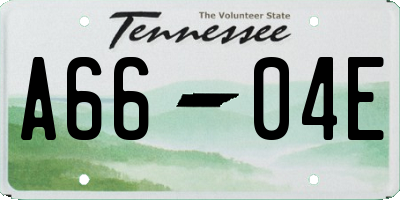 TN license plate A6604E