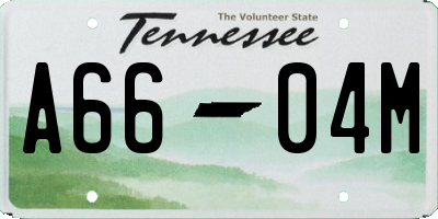 TN license plate A6604M