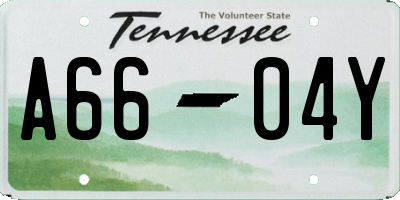 TN license plate A6604Y