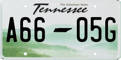TN license plate A6605G