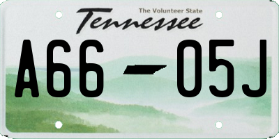 TN license plate A6605J