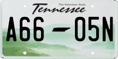 TN license plate A6605N