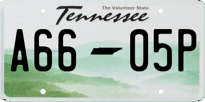 TN license plate A6605P