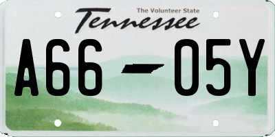 TN license plate A6605Y
