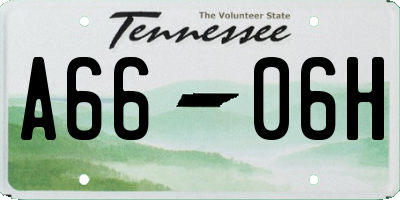 TN license plate A6606H