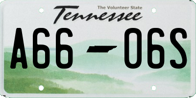 TN license plate A6606S