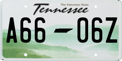 TN license plate A6606Z