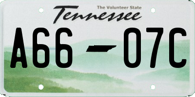 TN license plate A6607C