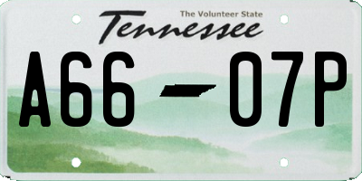 TN license plate A6607P