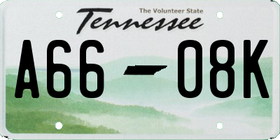 TN license plate A6608K