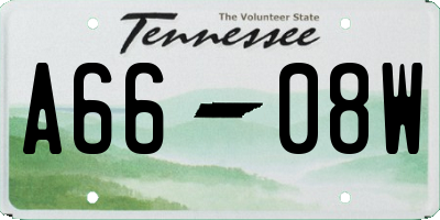 TN license plate A6608W