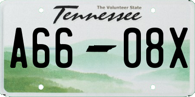 TN license plate A6608X