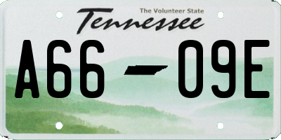 TN license plate A6609E