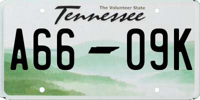 TN license plate A6609K