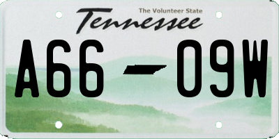 TN license plate A6609W